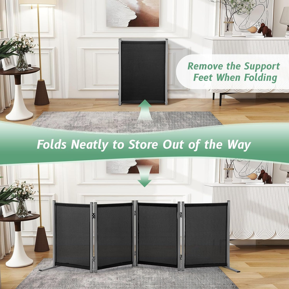 Cat Litter Box Privacy Screen Cat Litter Box Furniture Best for Your Cat'S Health, 68''W X 24''H, Black, Need Assembly