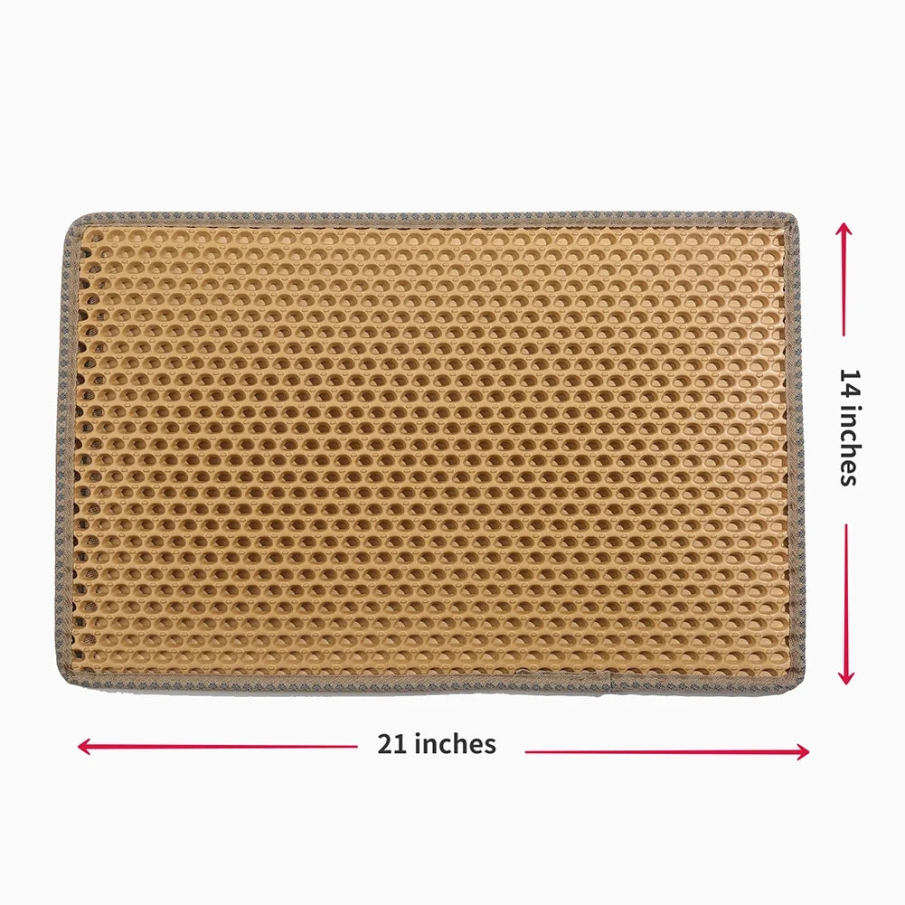 Double Layer anti Tracking Waterproof Cat Litter Trapping Mat Yellow