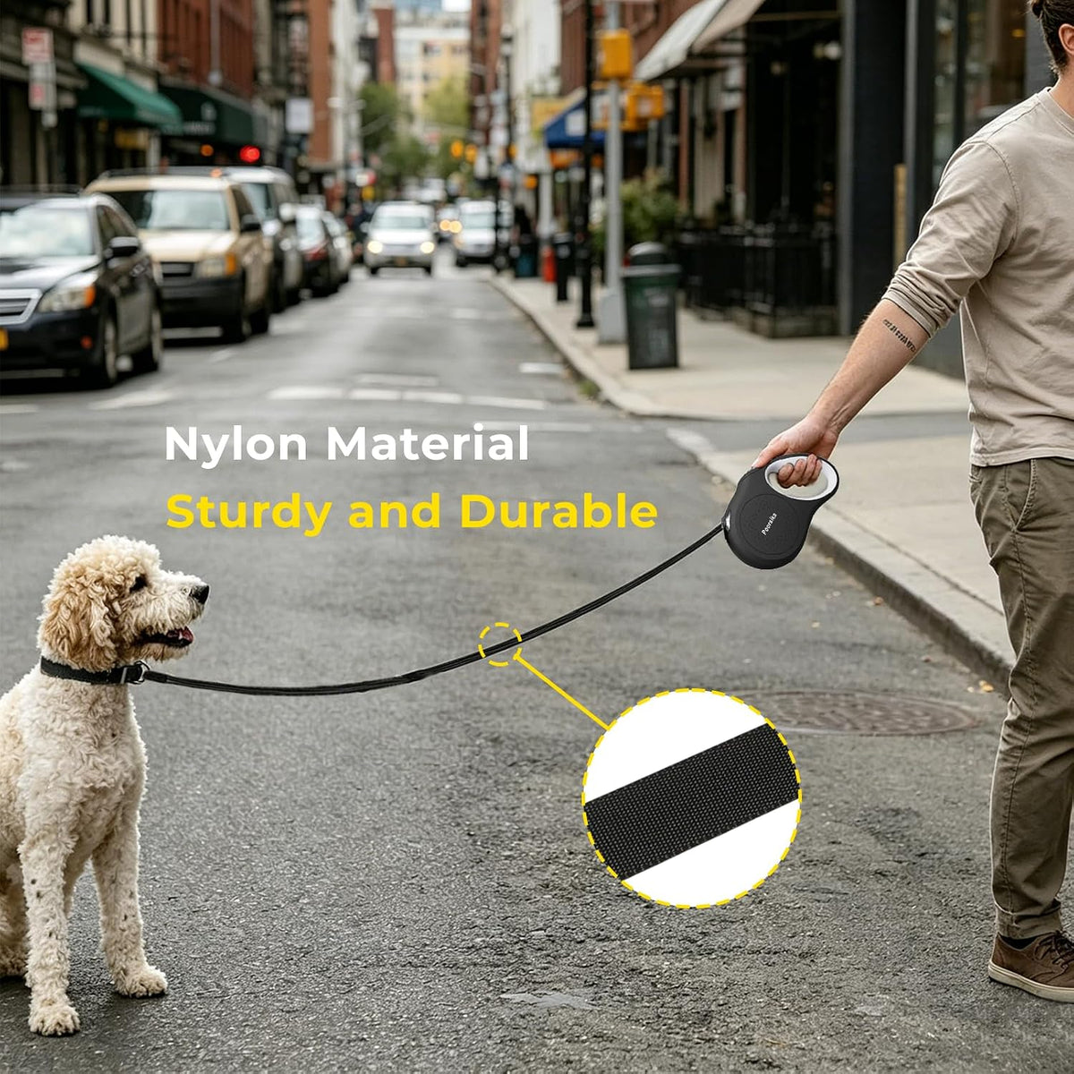 Retractable Dog Leash 16Ft for Small & Medium Dogs up to 55 Lbs