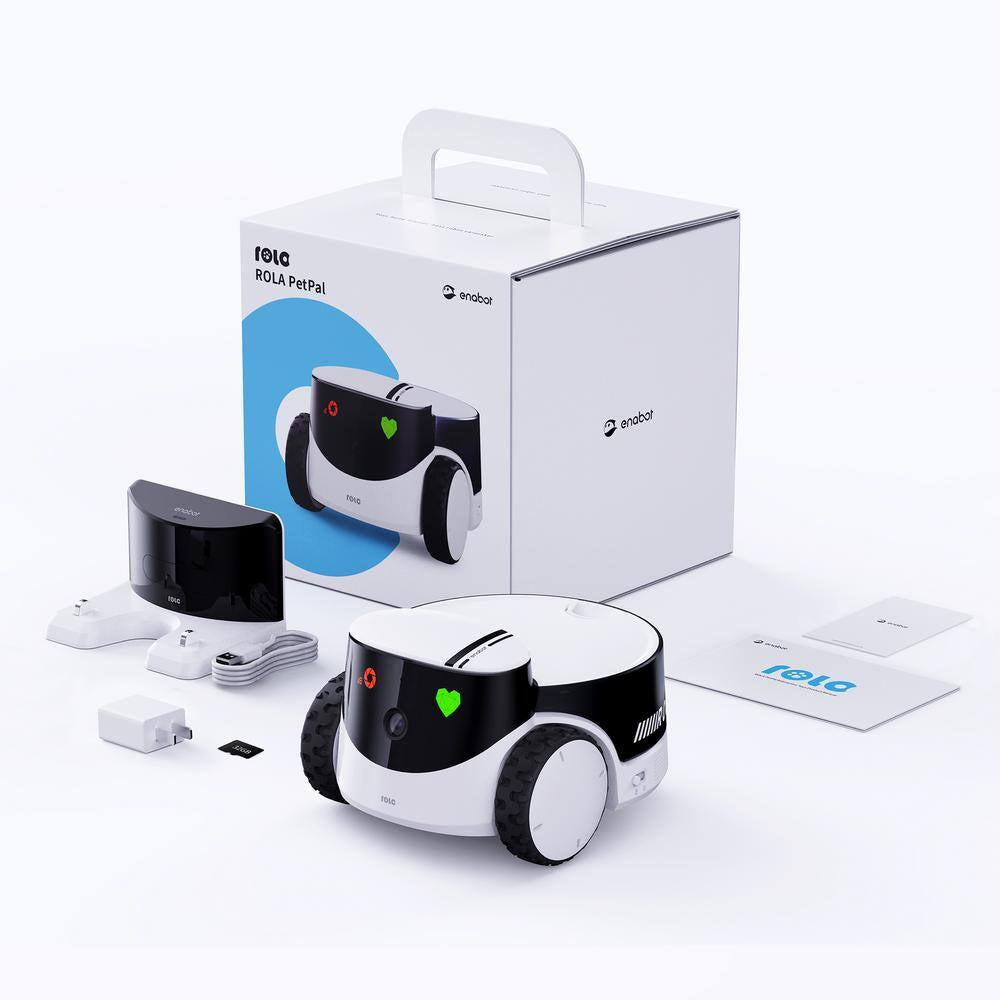 ROLA Petpal 2. 5K Camera Robot: Movable Wifi QHD Cam Indoor Smart Home Security 2-Way Audio, Video for Cat/Dog/Family