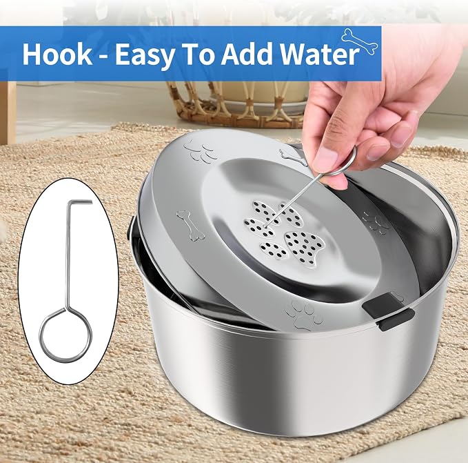Stainless Steel Slow Dog Water Bowl – 3L