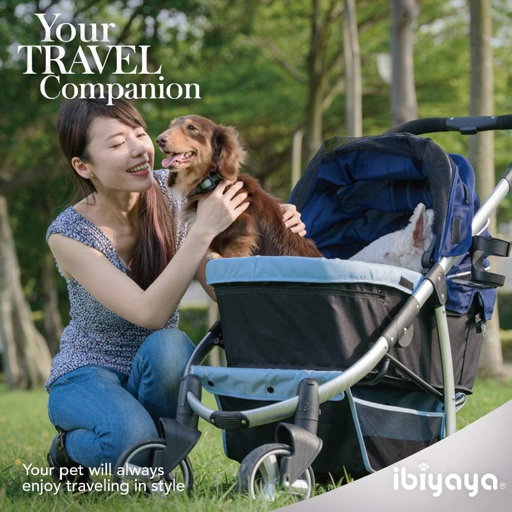 Double Dog Strollers for Large Dogs up to 77 Ibs, Aluminum Frame, 4-Wheel with Suspension