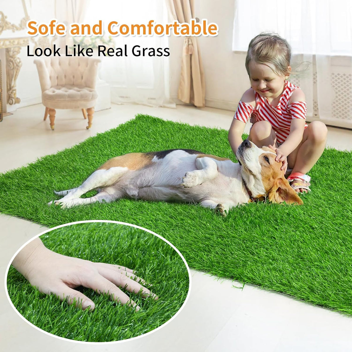 Dog Grass Pee Pads, 31X51In Artificial Grass Pads for Potty Tray