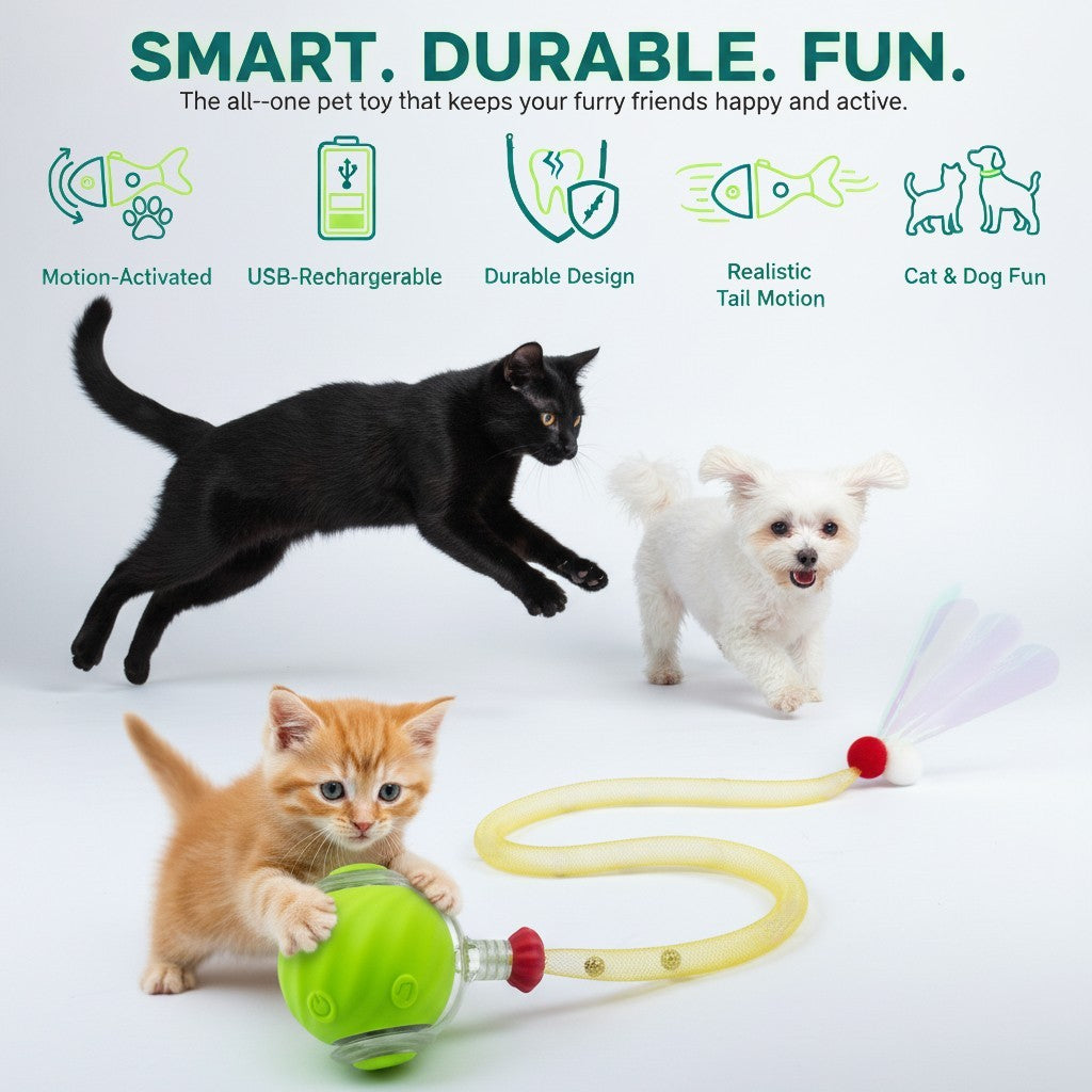 Automatic Rolling Ball for Cats – Rechargeable Smart Interactive Toy, Durable