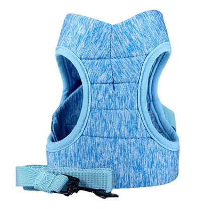 Cat Harness and Leash for Walking, Escape Proof Soft Adjustable Vest Harnesses for Cats, Easy Control Breathable Jacket, Blue, (L) for 10-15.5 Lb Cat