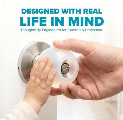 Clear Silicone Door Knob Cover & Wall Protector – Soft Rubber Handle Grip for Arthritis Support and Quiet Damage Prevention (2 Pack)