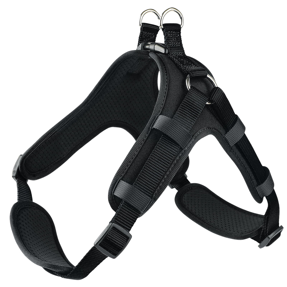 No Pull Dog Harness, Easy Walk Dog Harness,Mesh Breathable Padded Dog Vest Harness Step-In No Choke Adjustable Dog Harness for Small Medium Large Dogs - Black S