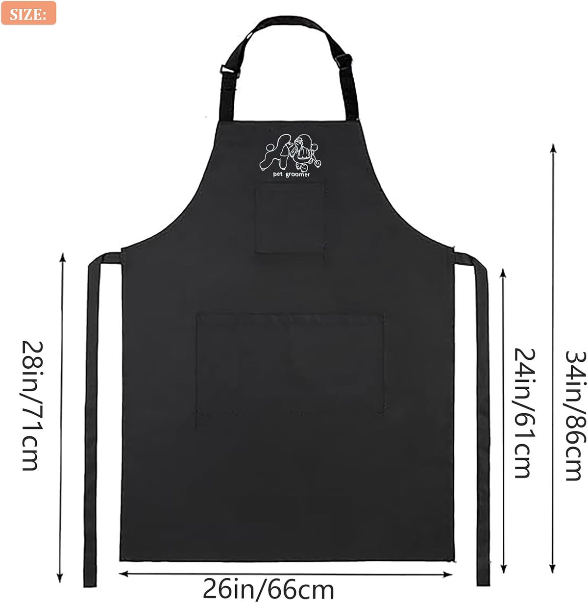 Dog Grooming Apron Smock Waterproof Apron for Dog Groomer Hair Resistant Barber Apron for Salon (1 Pack)