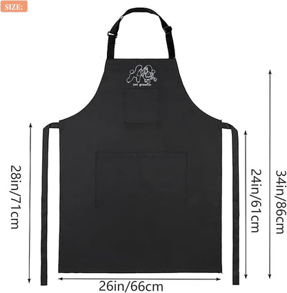 Dog Grooming Apron Smock Waterproof Apron for Dog Groomer Hair Resistant Barber Apron for Salon (1 Pack)