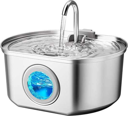 Cat Water Fountain Stainless Steel: 108Oz/3.2L Cat Fountain for Drinking