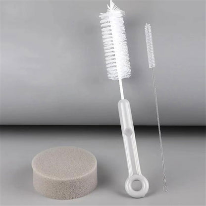 3Pcs Cleaning Brush Set Pet Cats Drinking Fountains Water Submersible Pump Pipe Tube Bottle Cleaner Tool for Dogs Cats, 210X25Mm/8.27X0.98In, Silver