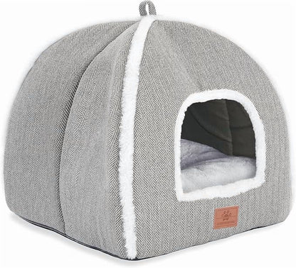 Cat Bed for Indoor Cats - Cat Cave Bed Cat House Cat Tent with Removable Washable Cushioned Pillow