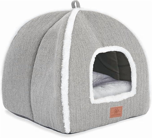Cat Bed for Indoor Cats - Cat Cave Bed Cat House Cat Tent with Removable Washable Cushioned Pillow