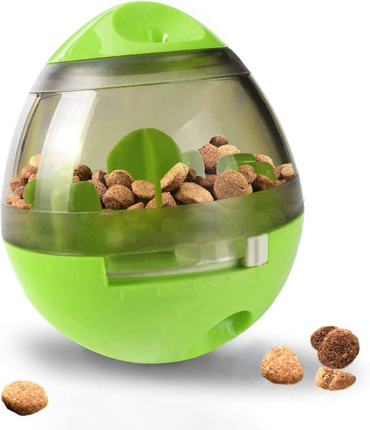 Puppy, Small Dog Breeds, and Cat Treat Ball, Slow Pet Feeder, Boredom Buster, Adjustable Food Dispenser, Ends Naughty Chewing and Bloat, Encourages Exercise, Interactive Puzzle Feeder, 4.6”
