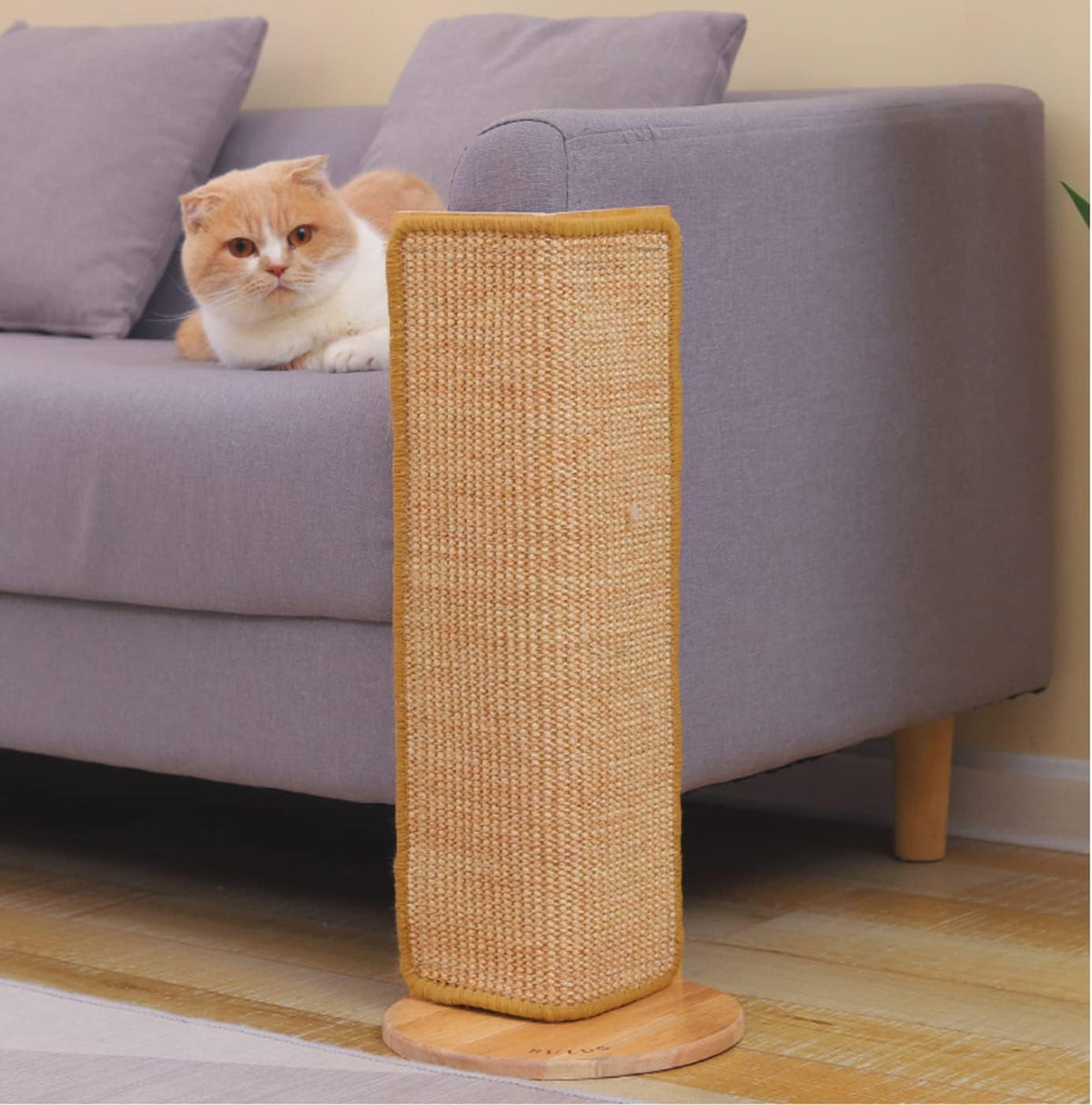 27.5-Inch Tall Sisal Cat Scratching Post, Corner Couch Protector, Wall Corner Mounted (2Pcs)