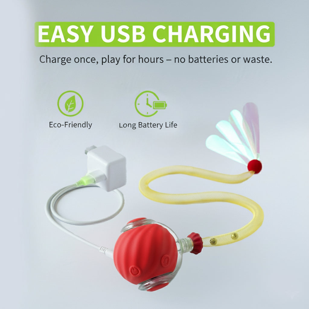 Automatic Rolling Ball for Cats – Rechargeable Smart Interactive Toy, Durable