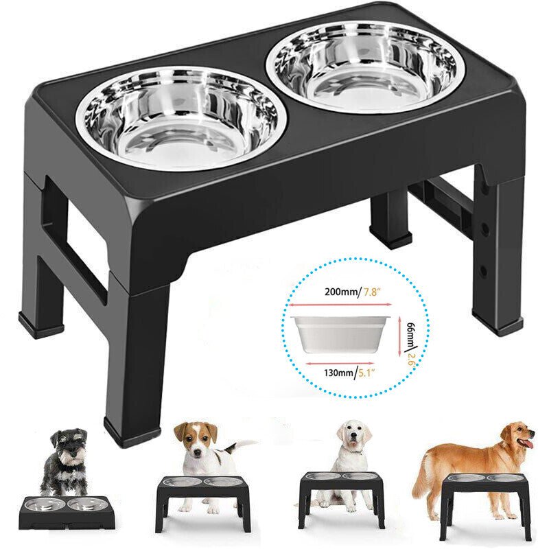 Elevated Dog Bowls 4 Adjustable Heights Raised Dog Food Water Bowl for Pet Dogs