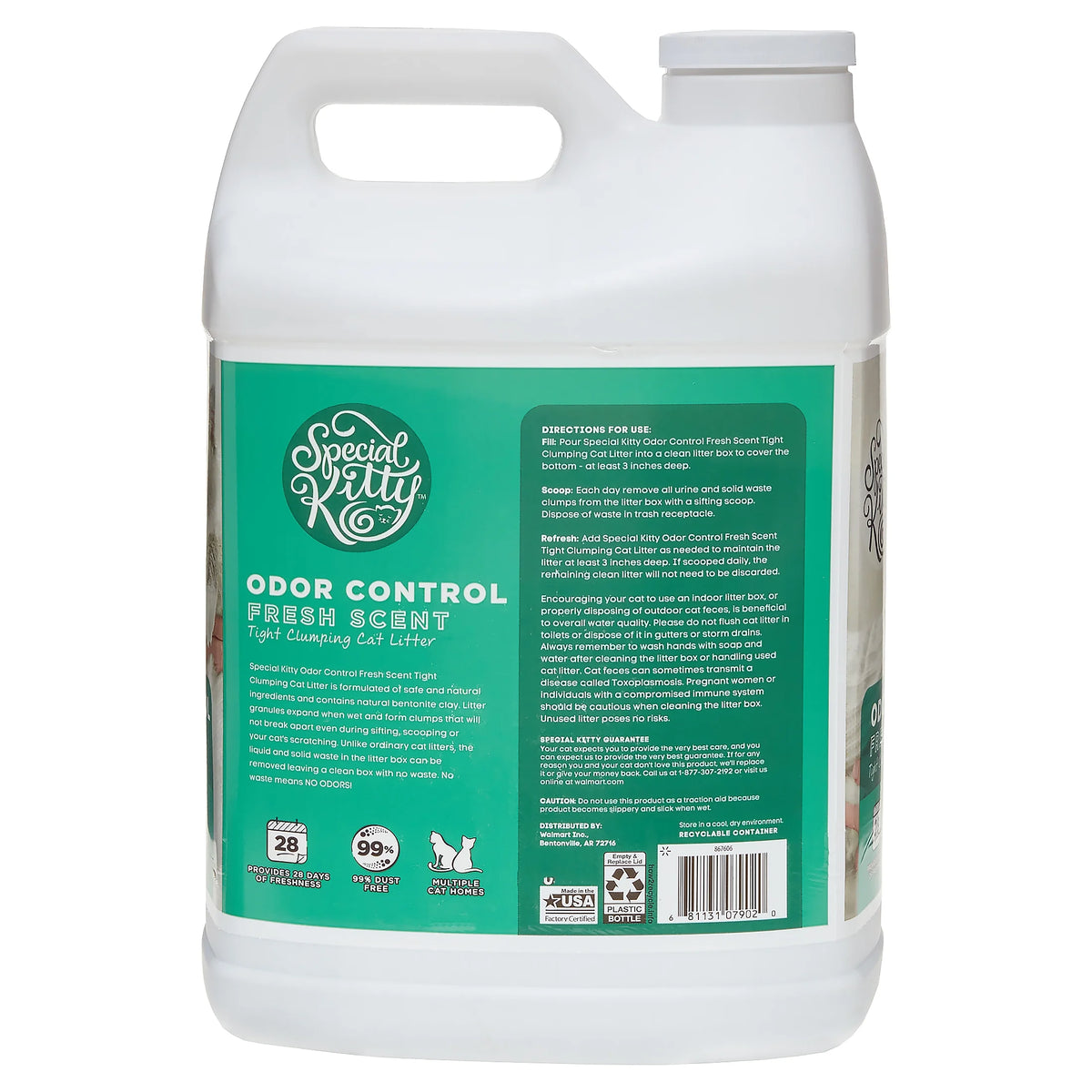(2 Pack)  Tight Clumping Clay Cat Litter, Fresh Scent, 20 Lb Jug, 1 Count