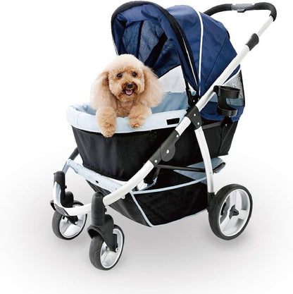 Double Dog Strollers for Large Dogs up to 77 Ibs, Aluminum Frame, 4-Wheel with Suspension