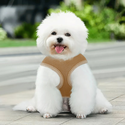 No Pull Dog Harness, Pet Vest Adjustable Mesh Breathable Harnesses for Dogs Walking, Light Brown XS