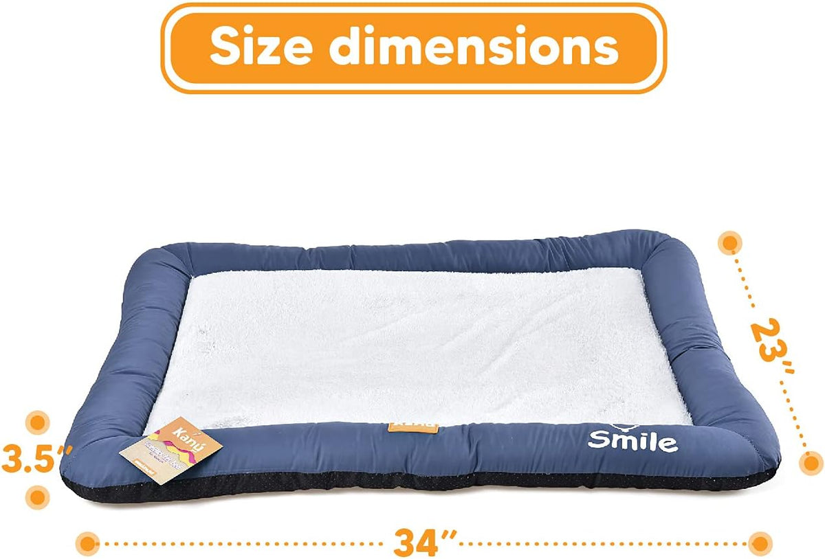 Dog Bed and Cat Bed, Washable Soft Dog Crates Soft Pet for Indoor and Outdoor - Large Blue