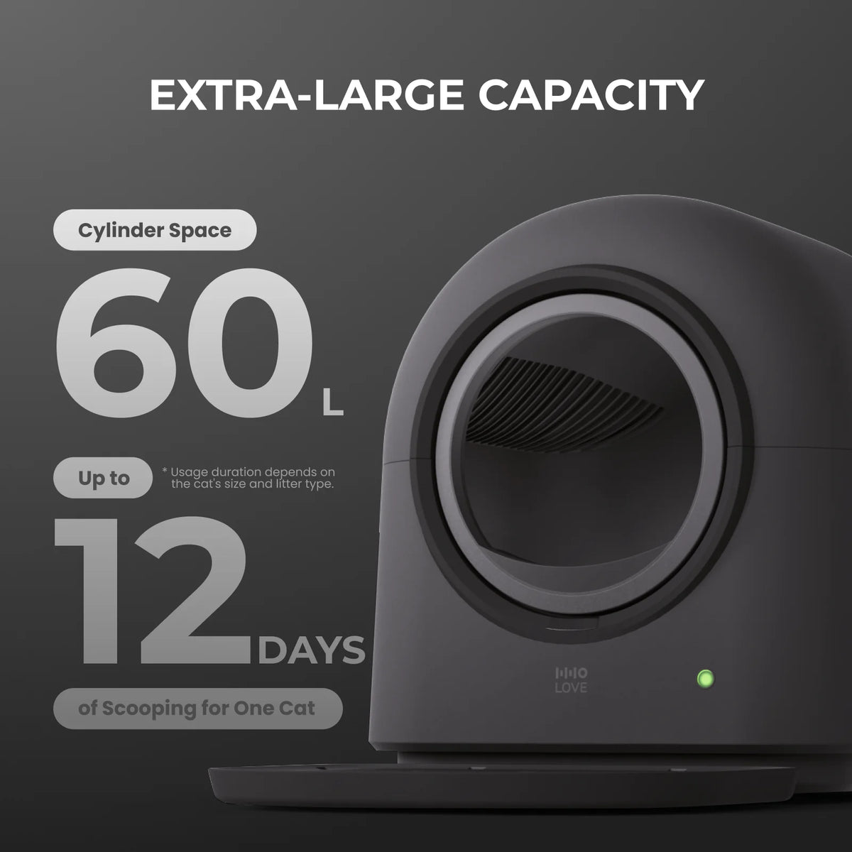 Typro Self-Cleaning Automatic Hands-Free Smart Robot Cat Litter Box with Litter Mat, Waste Bags, and Deodorizer, Black