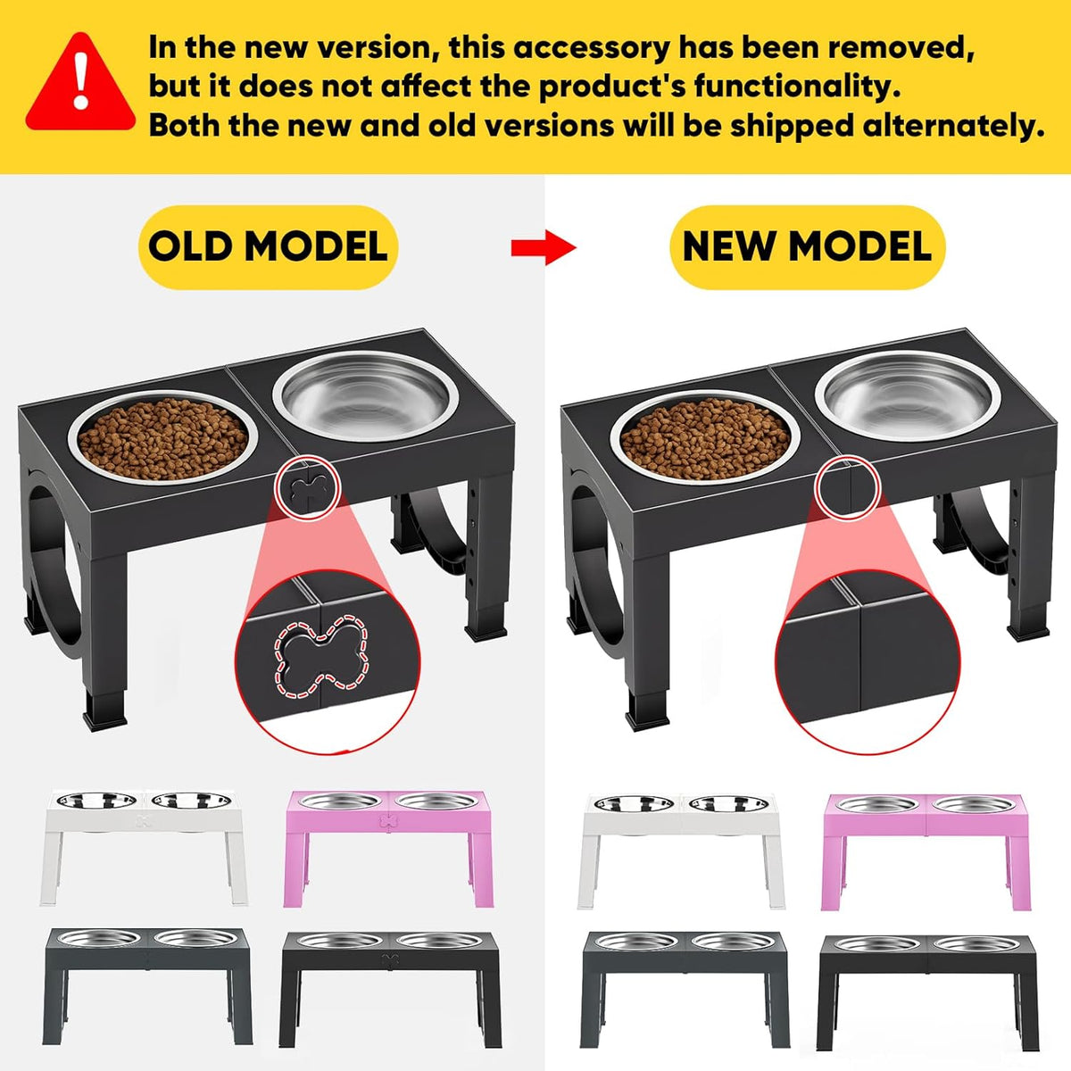 Elevated Dog Bowls Large Breed Raised Dogs Bowl Stand Large/Medium Sized Dog Stainless Steel Food Water Bowl Stands 5 Heights Adjustable 9/11/12/14In Black Pet Feeder Dish Station