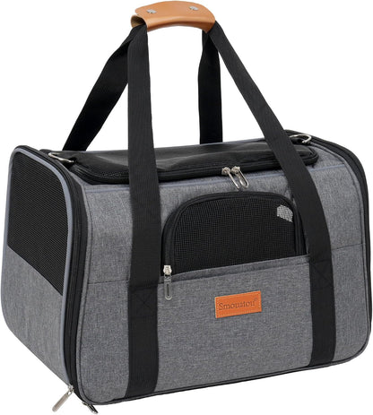 Cat Carrier, Dog Carrier, Cat Bag Carrier, Cat Travel Carrier, Soft-Sided and Scratch-Proof Mesh Cat Bag Pet Carriers, Travel Puppy Carry, Pet Home (Grey)