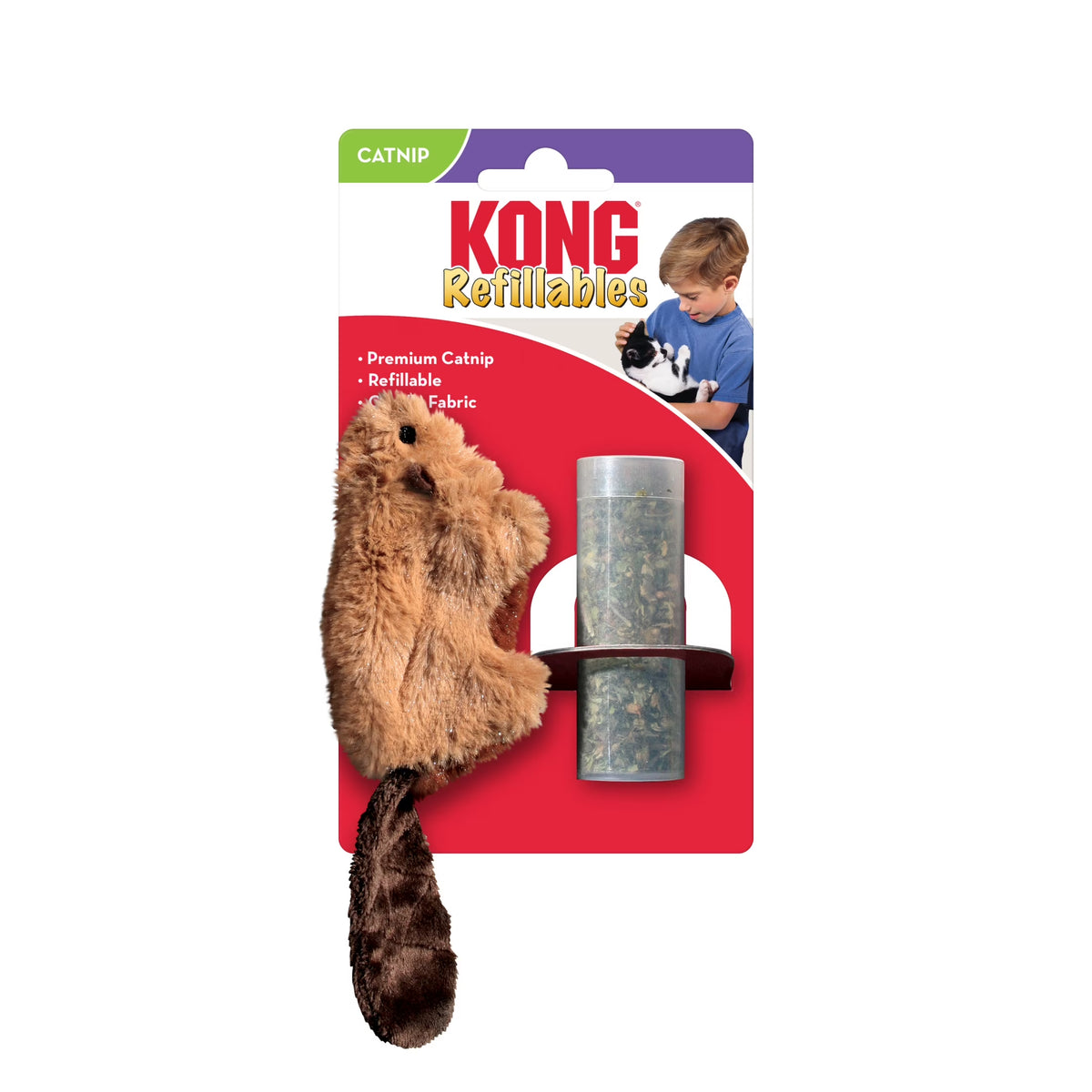 ® Refillable and Washable Catnip Plush Cat Toy, Beaver