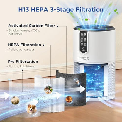 C150 Air Purifiers for Home&2 Pack Air Purifier Filter, Official Certified H13 True HEPA Replacement Filter