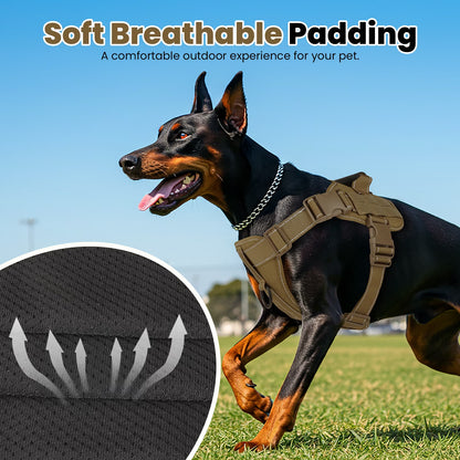 No Pull Dog Harness for Small Dogs, Reflective Dog Vest Harness with Handle, Adjustable Easy on Dog Harness for Training Running Walking, Khaki S