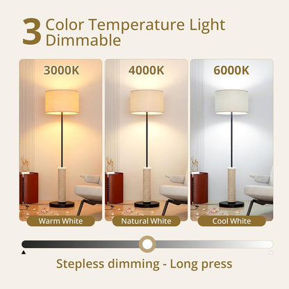 61 Inches Cat Scratching Post, Floor Lamp,Durable Natural Sisal and Heavy Duty Base,Suitable for Living Room Bedroom Dining Room Kitchen