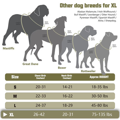 No Pull Dog Harness for Large Dogs, No Choke XL Dog Harness Vest with Durable Handle, Adjustable Easy on Pet Harness for Training Walking, Reflective Soft Padded Dog Vest Harness, Army Yellow