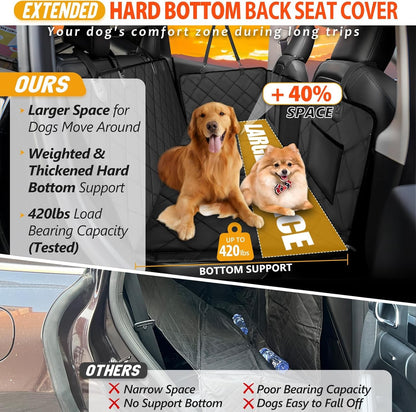 Waterproof Dog Back Seat Extender Hard Bottom Hammock Pet Bed for Car SUV Truck