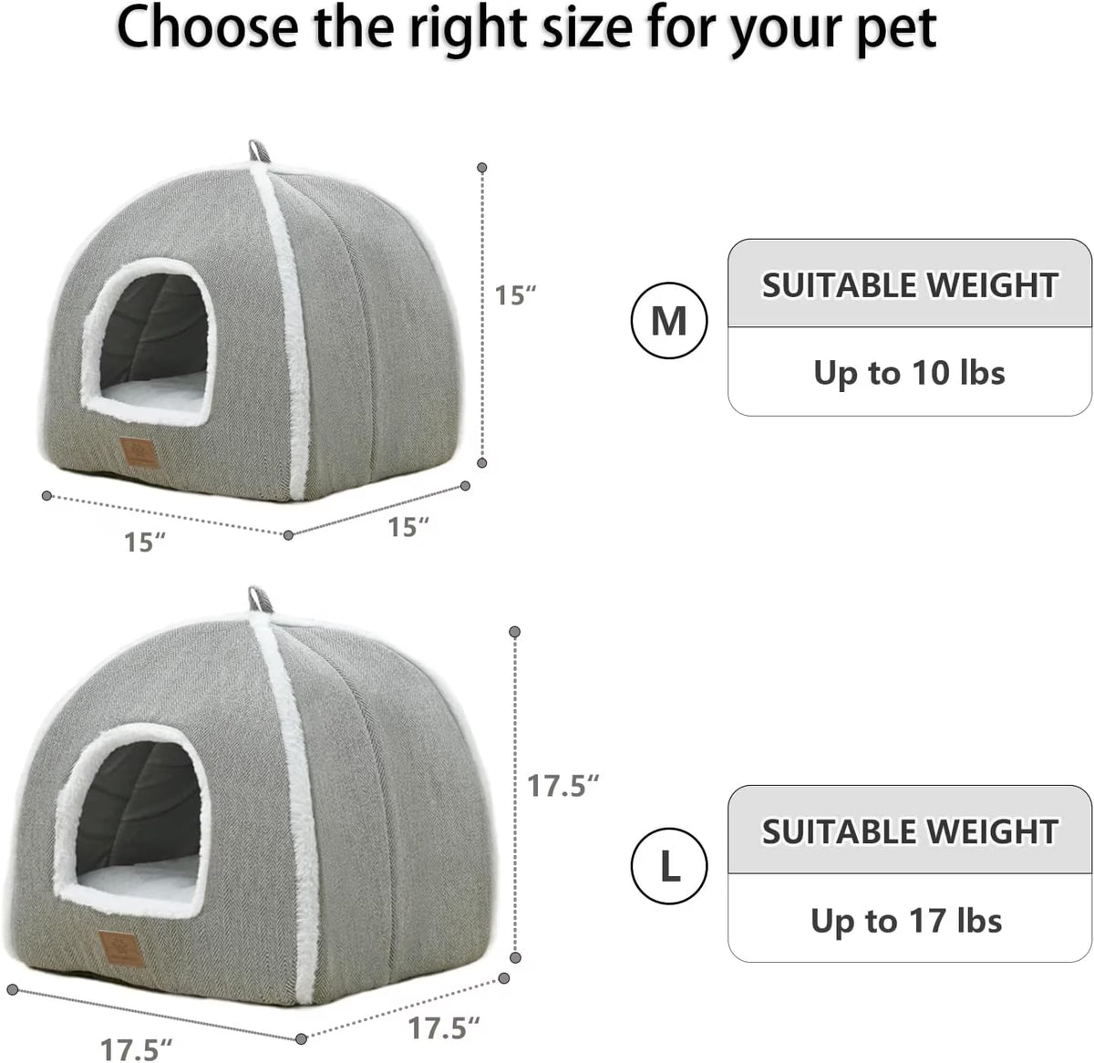 Cat Bed for Indoor Cats - Cat Cave Bed Cat House Cat Tent with Removable Washable Cushioned Pillow