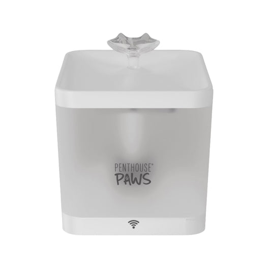 Smart Pet Water Fountain for Cats and Dogs, App Controlled, 5-Stage Filtration, 2.2L, White