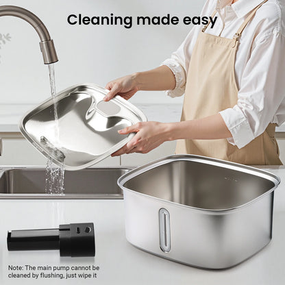 10 L Stainless Steel Dog & Cat Water Fountain with Filtration System & Silent Pump