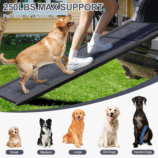 Dog Ramp for Car 63" L × 17" W, Pet Ramp for Truck Foldable