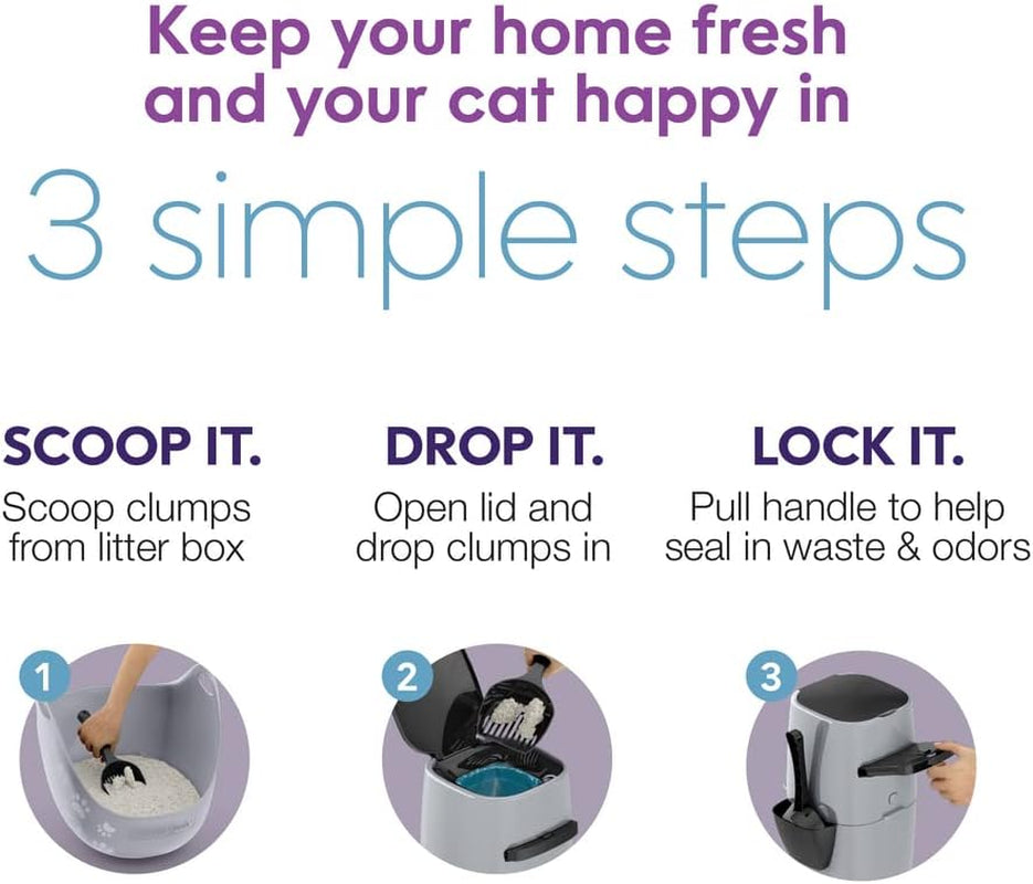 Standard Cat Litter Disposal Pail with 14 Ft Standard Refill