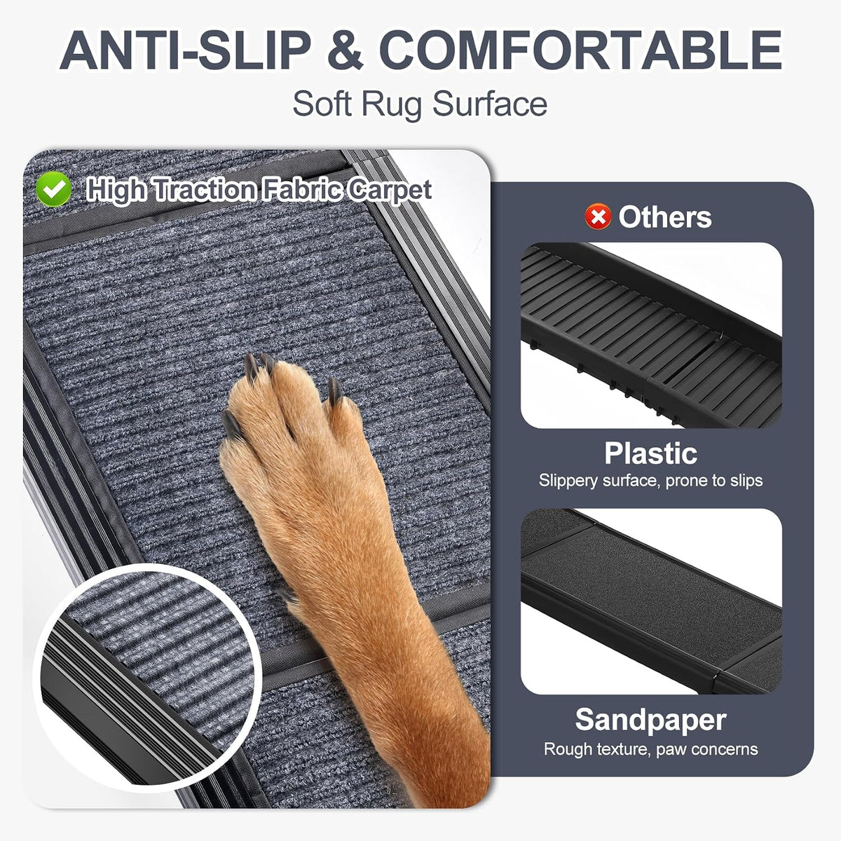 Dog Ramp for Car 63" L × 17" W, Pet Ramp for Truck Foldable