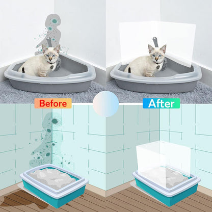 3 Pcs Cat Litter Box Pee Shields, Splash Guard for Open Top Litter Pan