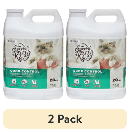 (2 Pack)  Tight Clumping Clay Cat Litter, Fresh Scent, 20 Lb Jug, 1 Count