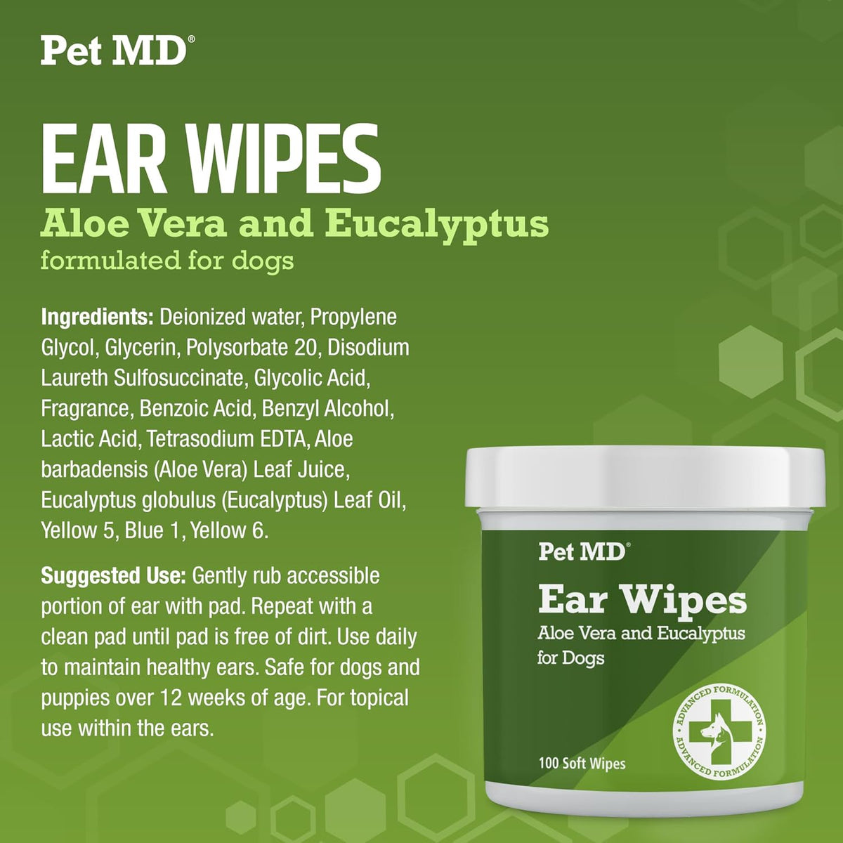 Dog Ear Cleaning Wipes – Otic Cleanser for Dogs - 100 Ct