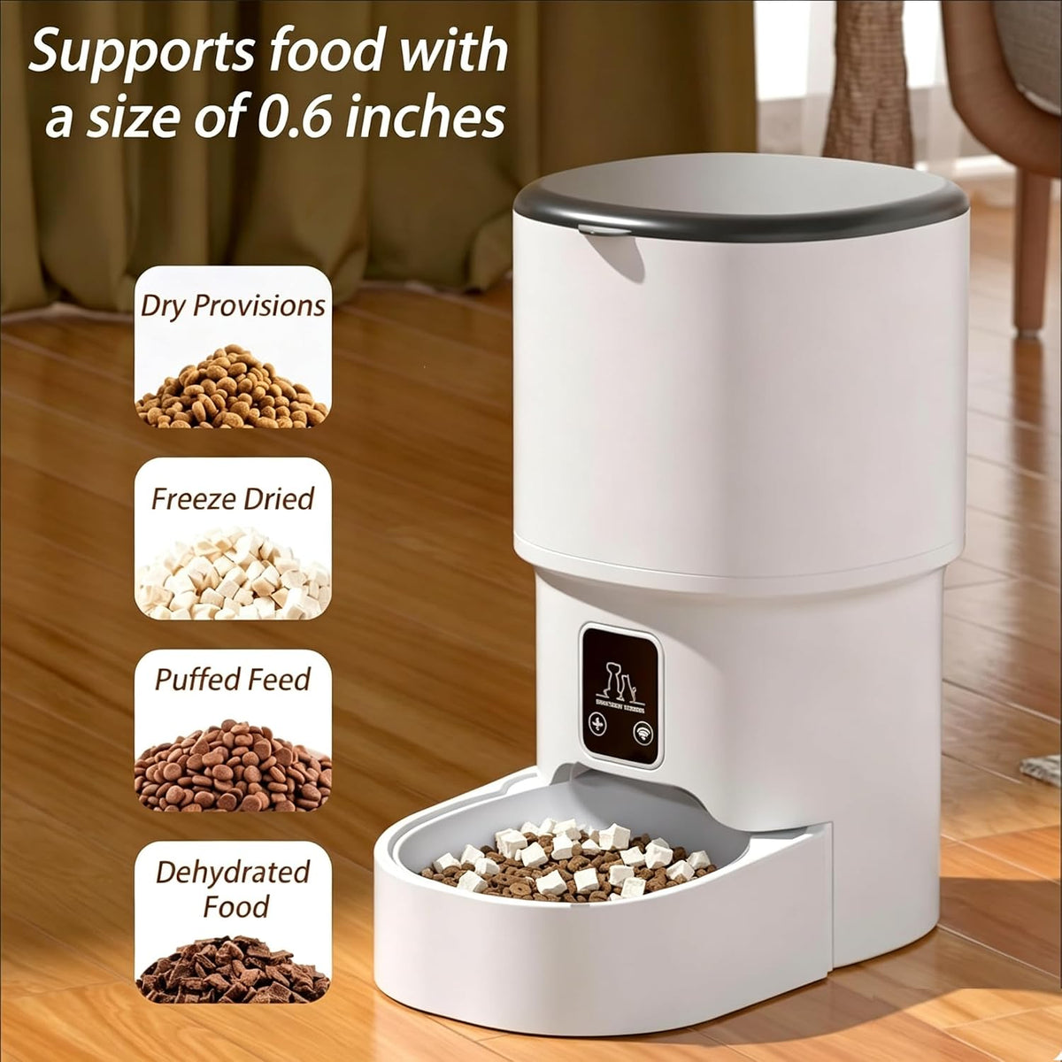 Automatic Cat Feeder,4L Timed Pet Food Dispenser with 2.4G Wifi,Detachable