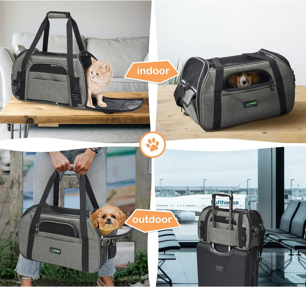 Soft-Sided Airline-Approved Dog & Cat Carrier Travel Bag
