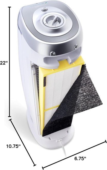 HEPA Air Purifier - Large Room Air Purifier for Bedroom, Office, Dorm, and Home - Filters Pet Dander, Dust, Pollen, Smoke, Scents - AC4825W2PK - 22" Tower - White - 2-Pack