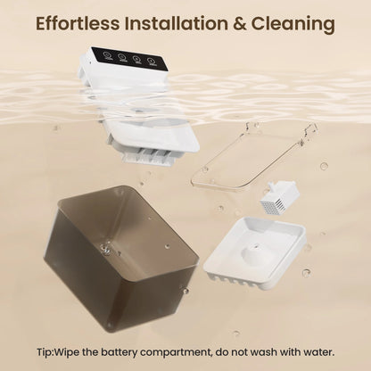 Water Fountain for Cat with Dustproof Cover, 101.4Oz/3L Automatic Cat Water Fountain for Drinking, Fba-Free ABS, Detachable Tank, Pet Dispenser with Replacement Filter, USB Plug-In Charge