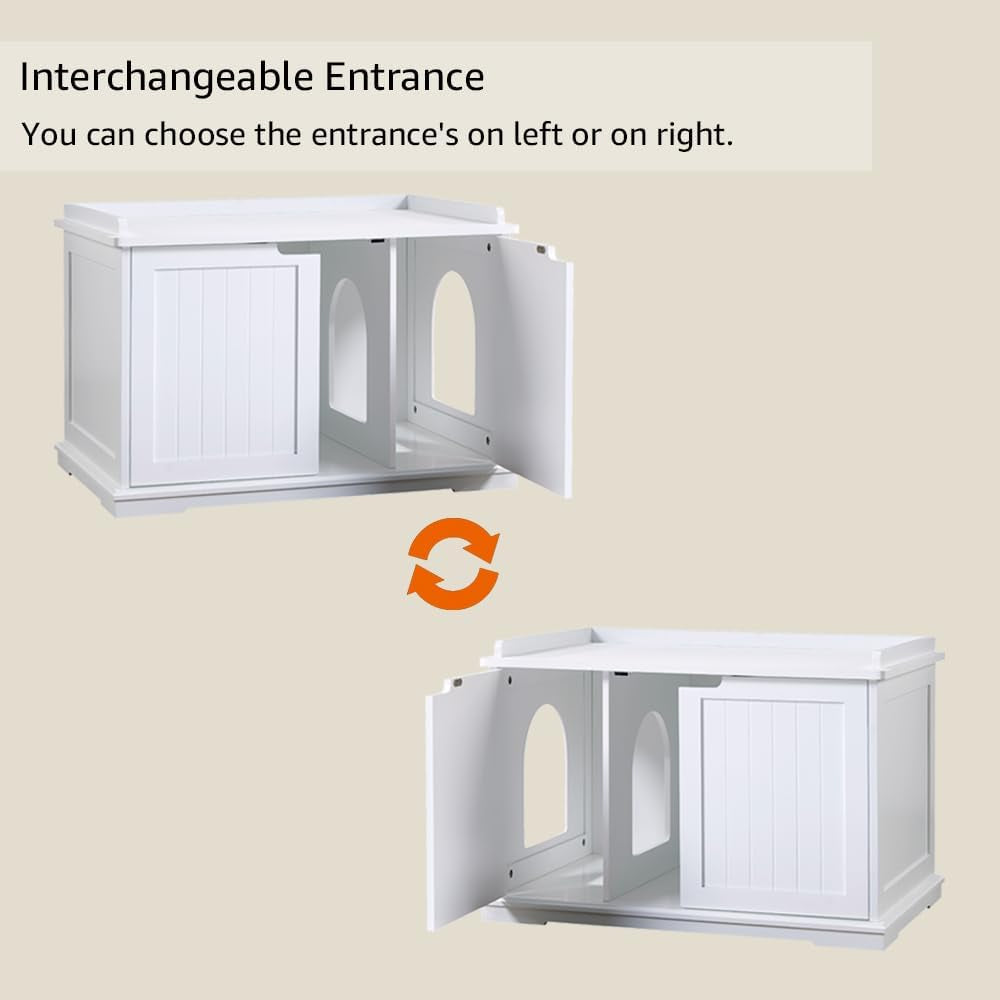 Cat Litter Box Enclosure Furniture, Hidden Litter Box Cover
