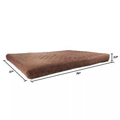 Waterproof Dog Bed – 2-Layer Memory Foam Dog Bed with Removable Machine Washable Cover – 36X27 Dog Bed for Large Dogs up to 75Lbs by PETMAKER (Brown)