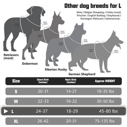 Dog Harness for Large Dogs No Pull, Adjustable Dog Vest Harness, Large Dog Harness with Durable Handle, Reflective Soft Padded Dog Vest Harness for Running Walking, Black